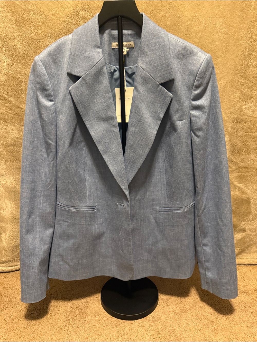 Free Assembly Light Blue Tailored Single-Button Blazer